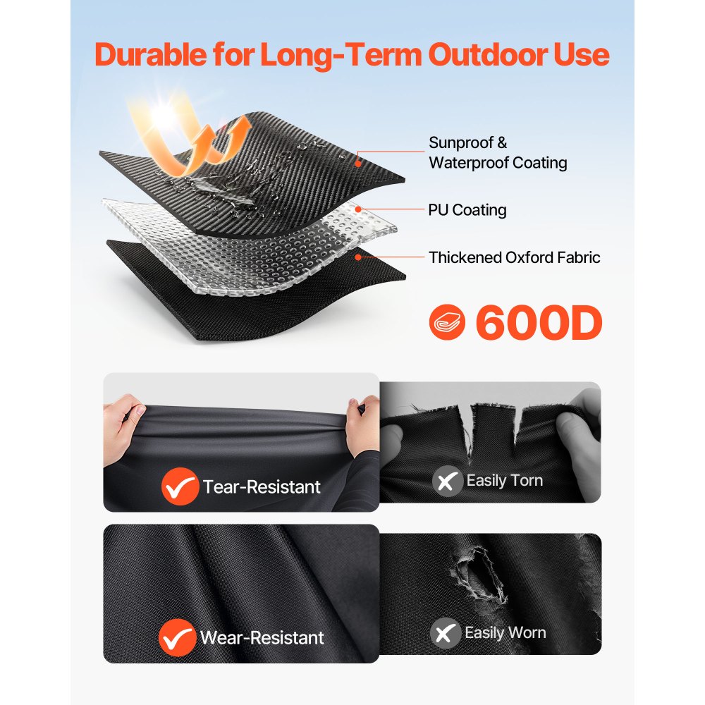 VEVOR Copertura di Protezione per Carrello da Golf Copertura Completa con Tessuto Oxford 600D Impermeabile da Esterno per Golf Cart da 4 Posti Compatibile con Modello Yamaha EZGO Club Car Honda