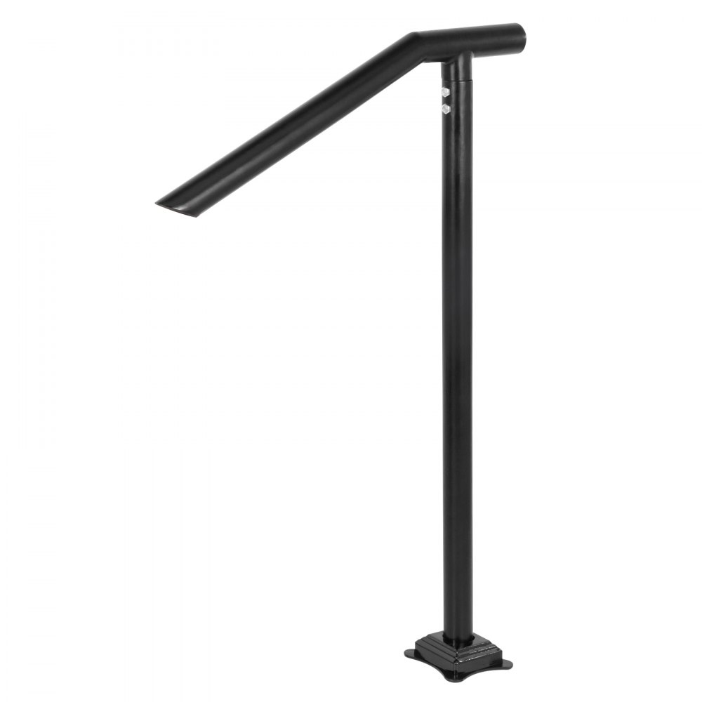 VEVOR Corrimano per Scale Gradino Esterno Installazione a Terra, Altezza 102 cm per Ringhiera in Acciaio Nero a 1-3 Gradini, Corrimano di Sicurezza 150 kg Uso in Corridoio Giardino Balcone Portico