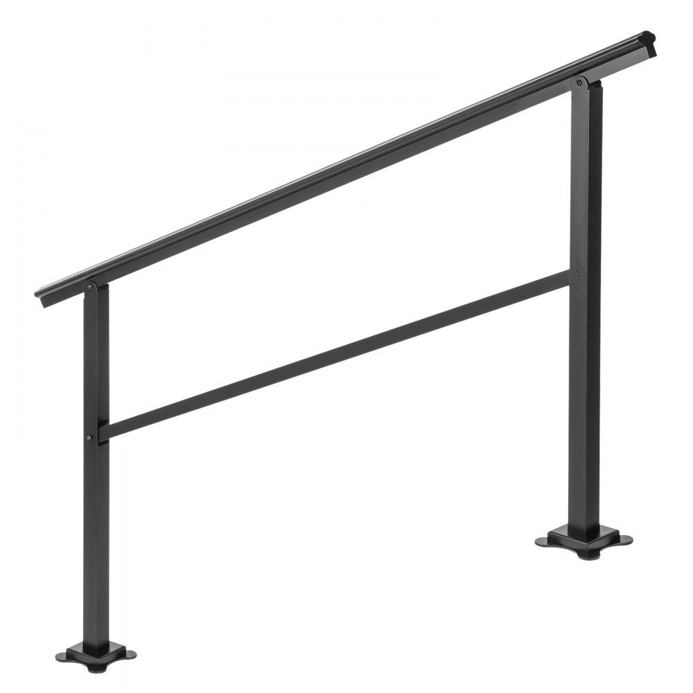 Vevor Corrimano Esterno Giardino Sicurezza A Terra Alluminio Nero 152,4x89,5 Cm