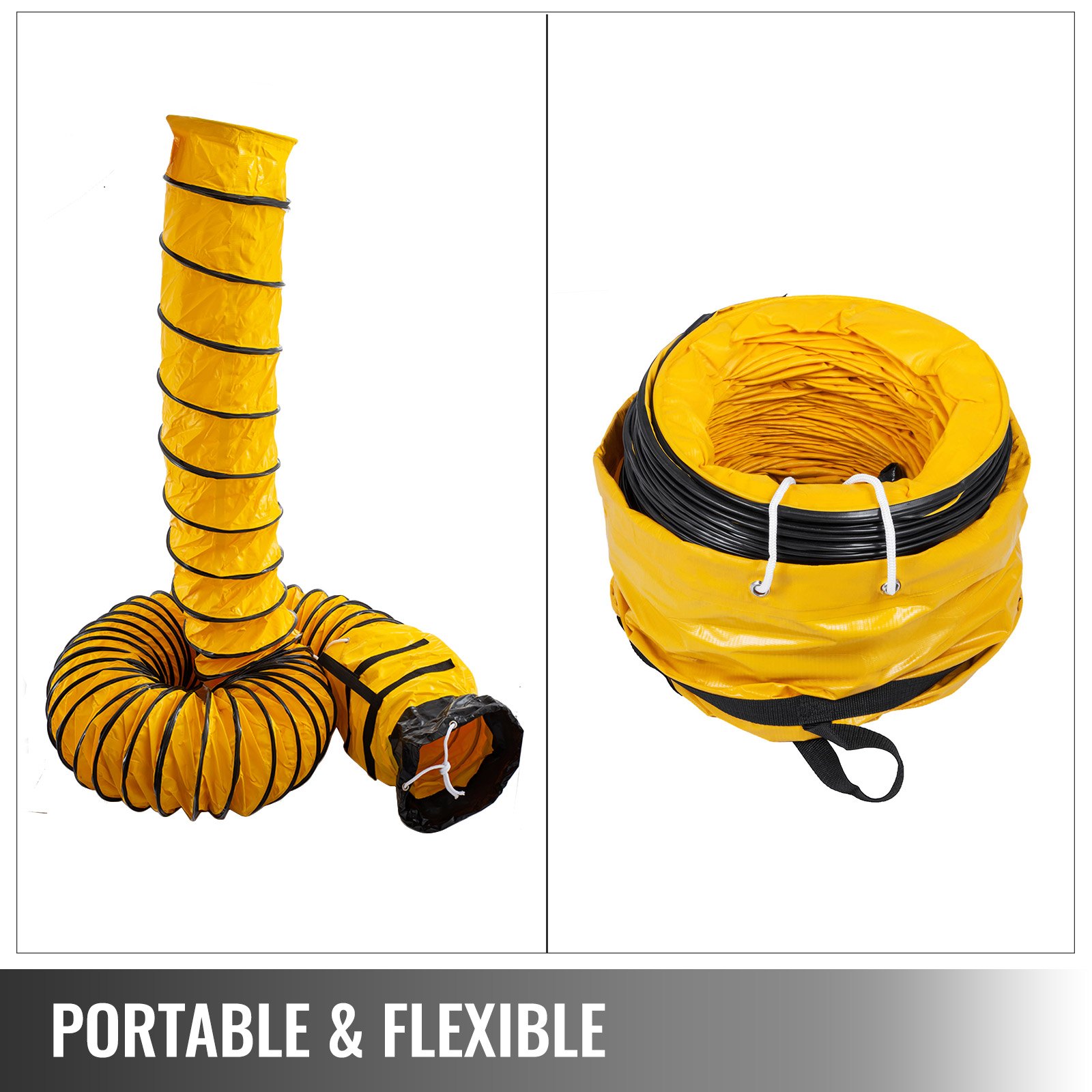 Tubo Flessibile In Pvc 7.6m Condotto Aspirazione Diametro 250mm Con Borsa
