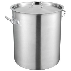 Bakken, Pentola in acciaio inox spazzolato, resistente, con coperchio e manici rivettati, per zuppe, frutti di mare, brodo, conserve e catering per grandi gruppi ed eventi Bakken, Pentola in acciaio inox spazzolato, resistente, con coperchio e manici rivettati, per zuppe, frutti di mare, brodo, conserve e catering per grandi gruppi ed eventi
