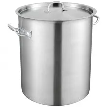VEVOR Casseruola di Minestre per Catering Forno Olandese da 39,7 L con Coperchio e Manico Diametro 35 cm Altezza 41 cm, Pentola Grande in Acciaio Inossidabile per Ristoranti Eventi Cucina Commerciale