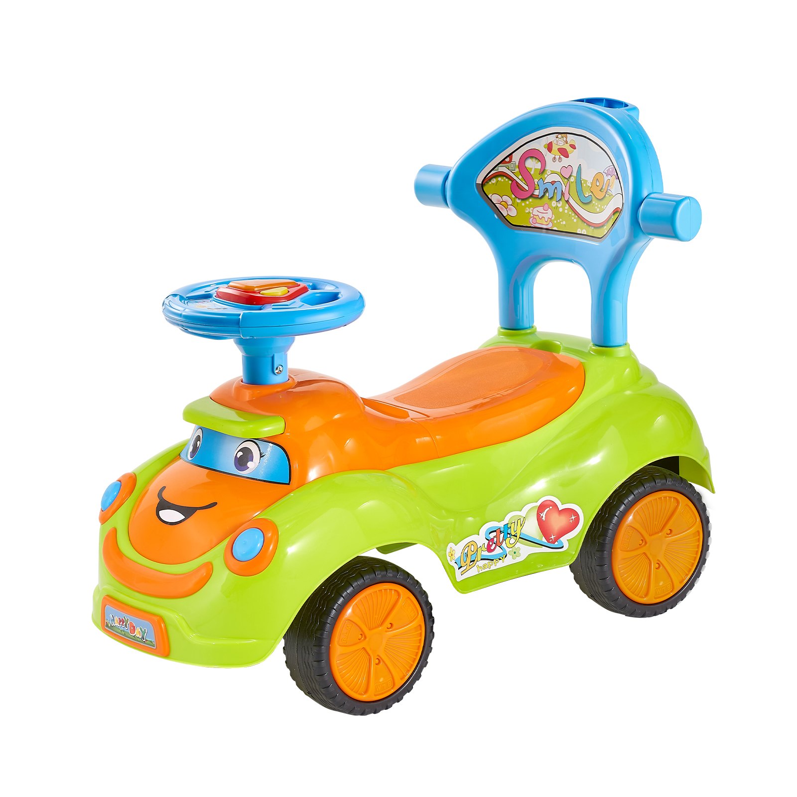 VEVOR Ride On Push Car, Push Car for Toddler 19 to 36 Months, Around Buggy with Guardrails, Handle & Under-seat Storage, 25 kg Load Capacity, Foot-to-Floor Walker for Boys Girls, Green