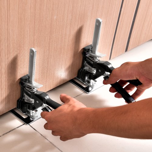 BuildCore Set 2 Martinetti Porta Attrezzi A Doppia Mano - Asta Di Supporto Regolabile 30-59,7 Cm Per Installazione Armadi E Terza Mano