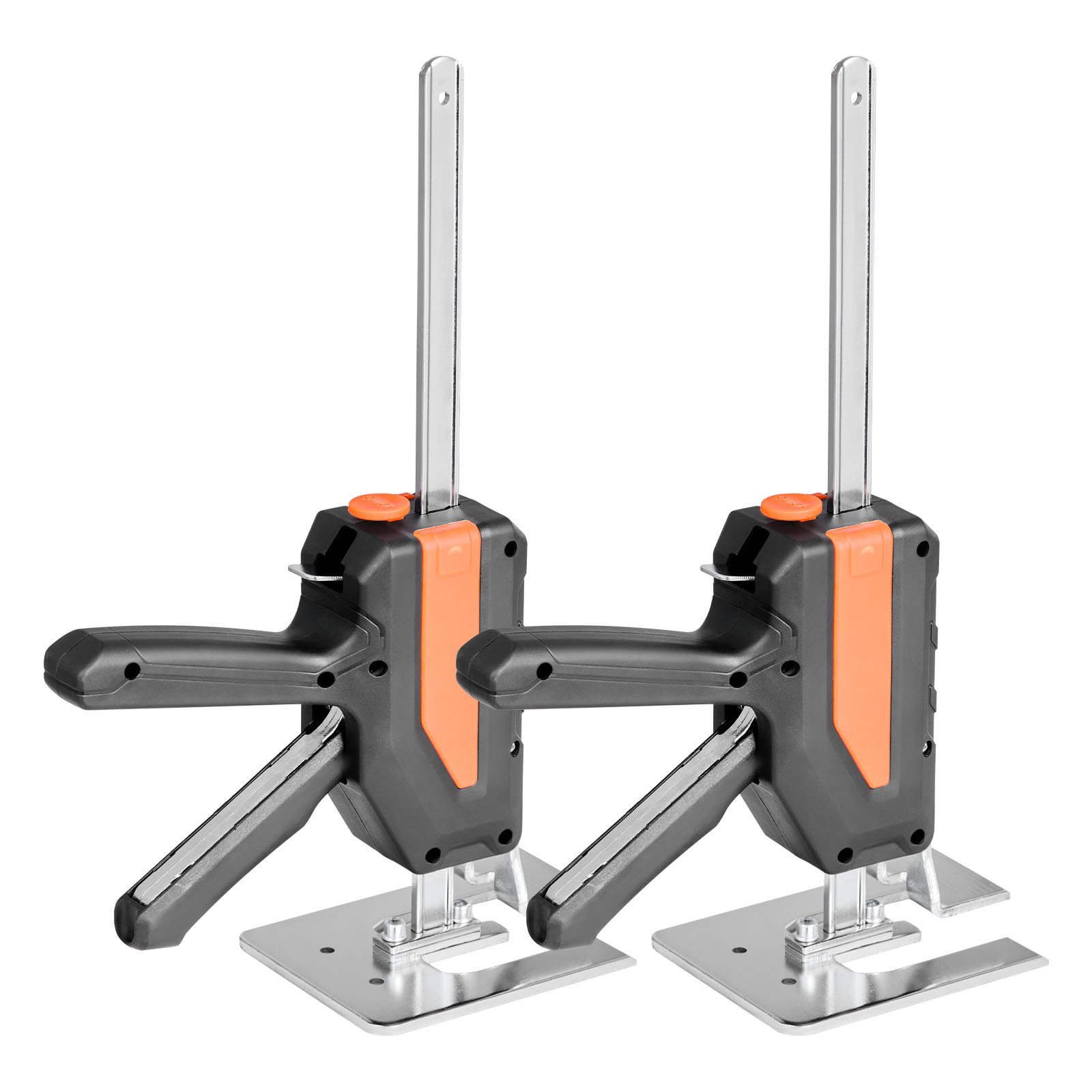 VEVOR Cric a Braccio per Risparmiare Lavoro, 2 PZ, Carico 200 kg Cric a Braccio in Metallo con Livella Magnetica, Sollevamento Fino a 195 mm 2 Modalità di Regolazione, per Porte, Finestre, Nero