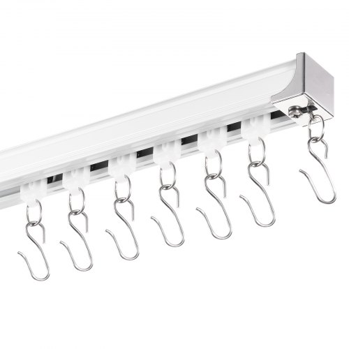 Binario Flessibile Per Tende In Alluminio – Sistema Pieghevole A Parete/Soffitto – Singolo, Portata 10+ Kg – Bianco