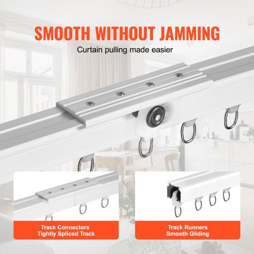 Sistema di binari da soffitto per tende da 9,2 m, kit per tende in metallo, per casa, salone