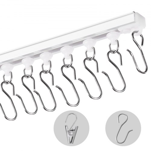 Binario per Tende Autoadesivo con Montaggio A Soffitto, Asta per Tende Senza Foratura per Binario per Tende Autoadesivo con Montaggio A Soffitto, Asta per Tende Senza Foratura per