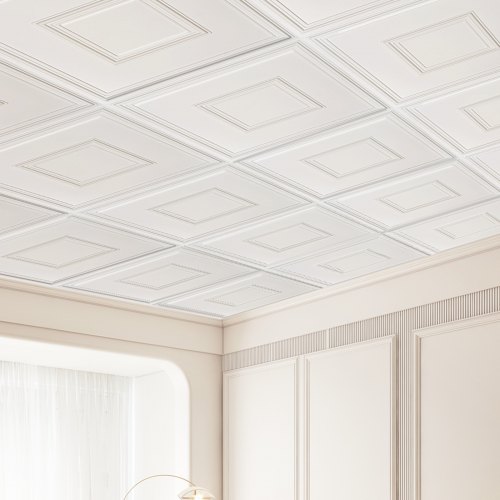 12 Pannelli Per Controsoffitto VEVOR - 605x605mm, Motivo A Penna - In PVC, Facili Da Installare - Foto 9