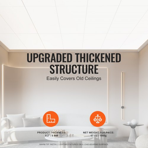 Piastrelle Soffitto In PVC - 12 Pezzi 60x120 Cm Per Bagno E Cucina - Bianco Liscio - Foto 7