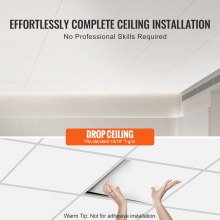 VEVOR Pannelli per Controsoffitto 603 x 603 mm Pannelli per Soffitto Confezione 12, Buona flessibilità, Facile Installazione, Rivestimento per Soffitto per Decorazione di Casa/Ufficio, Bianco Liscio