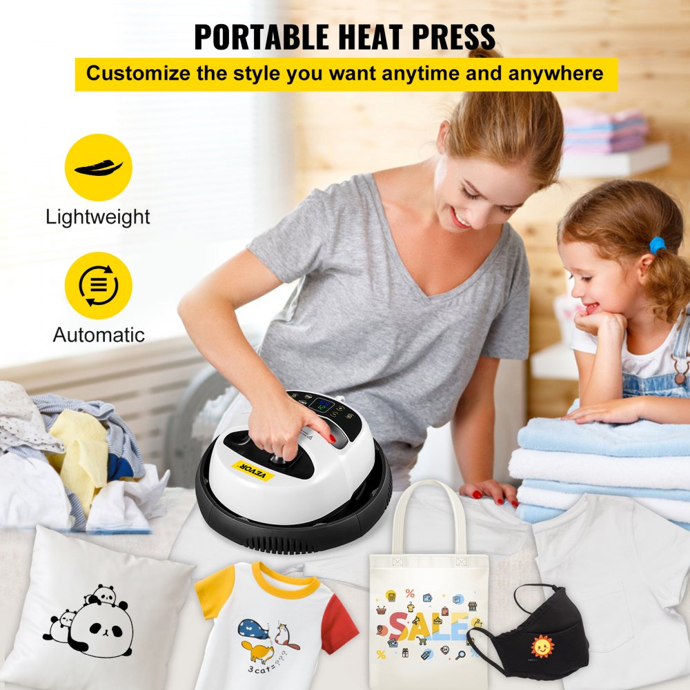 Pressa A Caldo Mini Per Magliette Press 12x10 Pollici Imposta La Durata 2 In 1