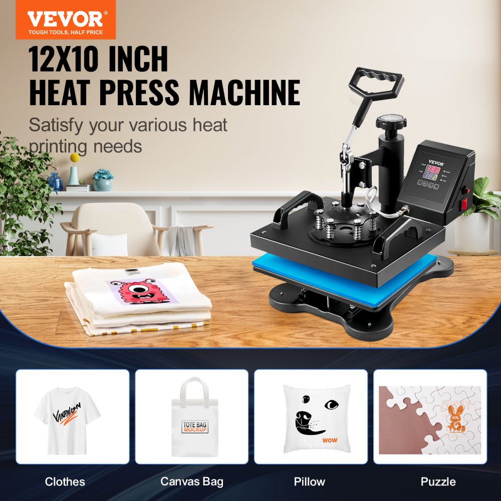 VEVOR Termopressa Pressa a Caldo Trasferimento 30x24cm Calore Pressa Heat Press