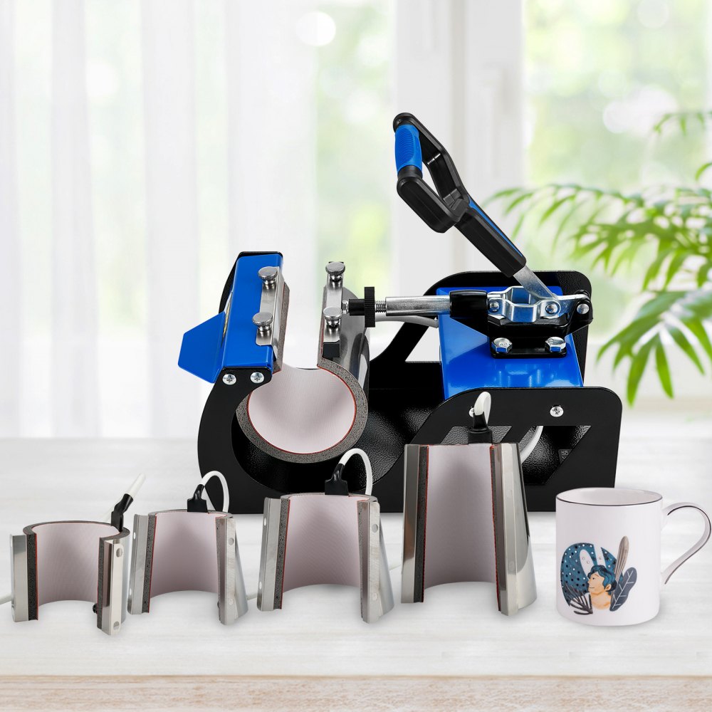 VEVOR Kit Termopressa da 280 W per 4 Misure di Tazza, Macchina per Pressa a Caldo per Bicchiere a Spina Femmina, Pressa Multifunzionale per Commemorare Attrazioni Turistiche e Promozioni Pubblicitarie