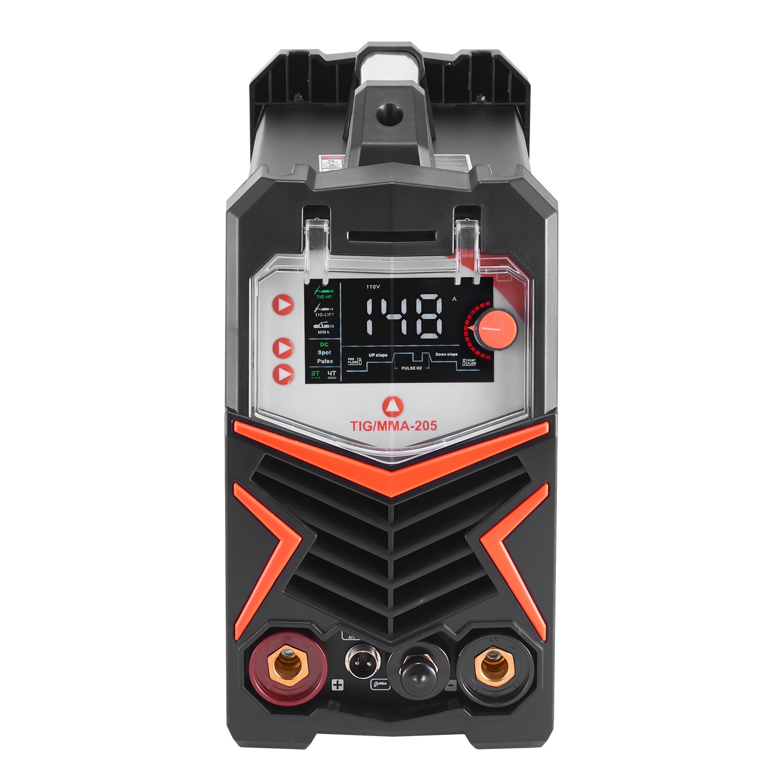 VEVOR Saldatrice TIG da 205 A e Ampio Display LED - TIG CC/TIG a Impulsi CC/MMA (Stick), Saldatrice Elettrica a Doppia Tensione 110 e 220 V con Avviamento ad Alta Frequenza dell'Inverter IGBT