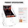 VEVOR Gioco Arcade di Pallacanestro Pieghevole, Sport Domestico, 2 Persone 4 Palloni 8 Modalità, Tabellone Segnapunti Elettronico LCD e Pompa di Gonfiaggio, Gioco per Bambini, Adulti, Bianco Nero