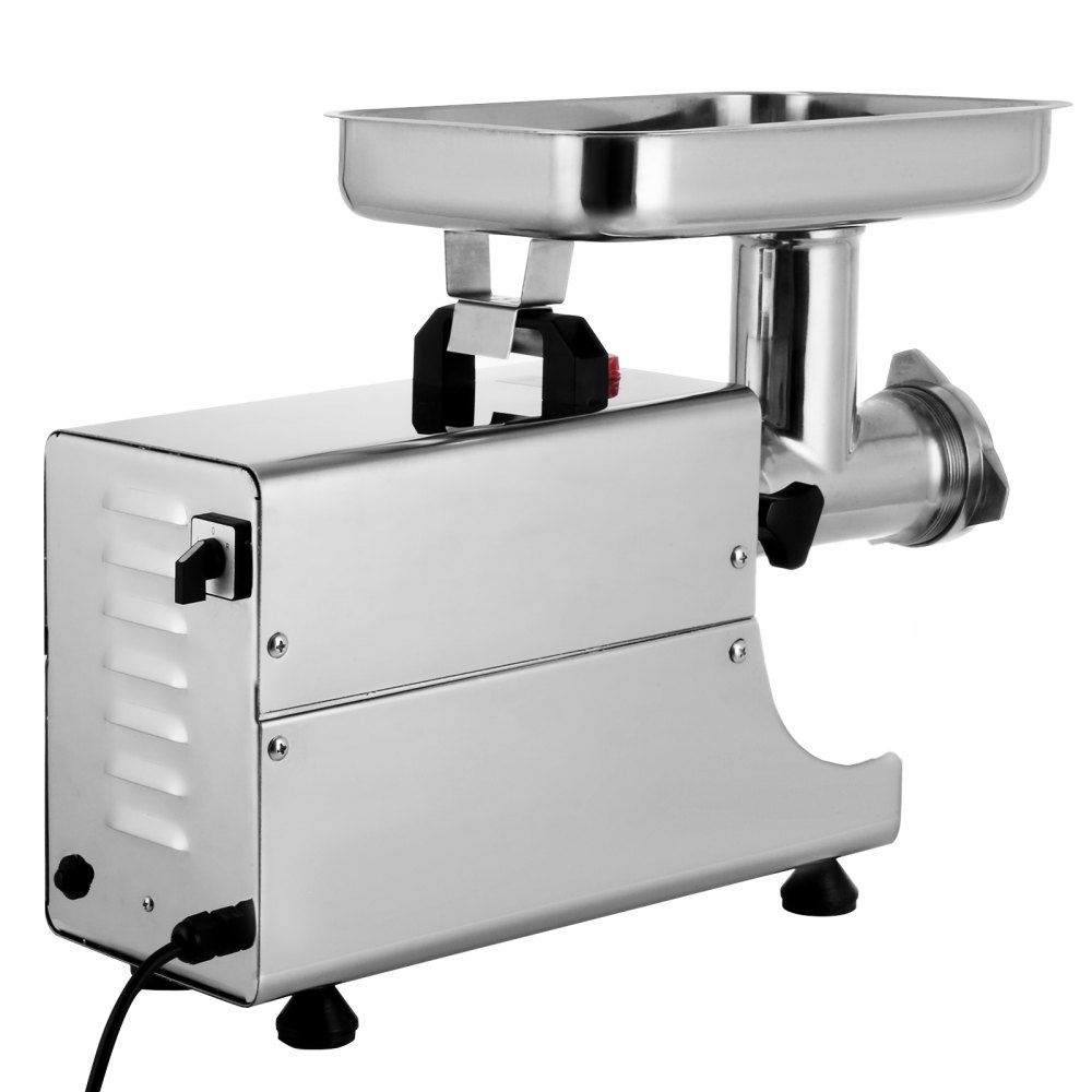 VEVOR Tritacarne Elettrico 175r per Min, Tritacarne con Motore da 450W, Tritacarne con Ripieno di Salsiccia con 2 Rondelle (6 + 8 mm), 80KG all'ora Acciaio Inossidabile con 2 Dischi Perforati