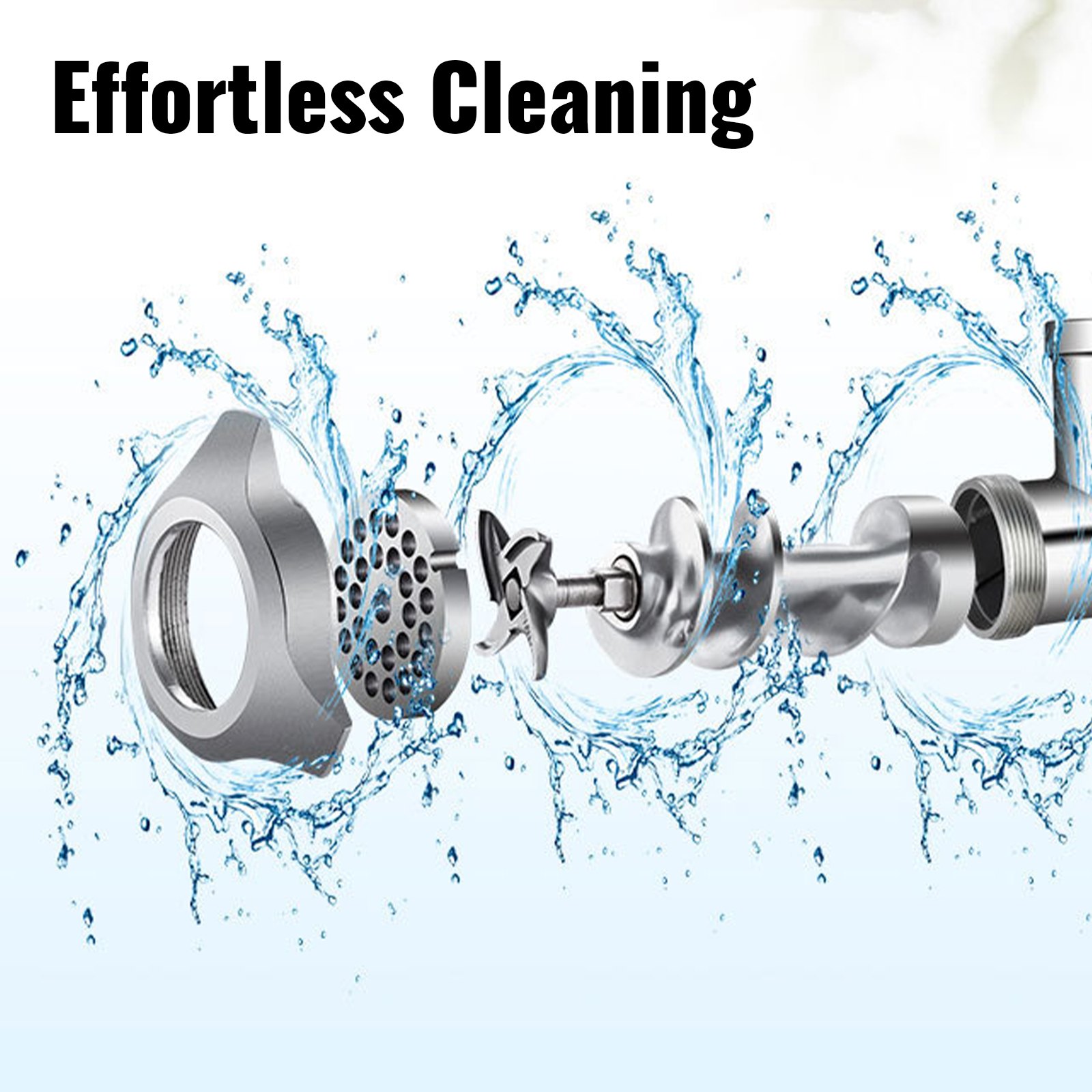 VEVOR Tritacarne Elettrico 175r per Min, Tritacarne con Motore da 450W, Tritacarne con Ripieno di Salsiccia con 2 Rondelle (6 + 8 mm), 80KG all'ora Acciaio Inossidabile con 2 Dischi Perforati