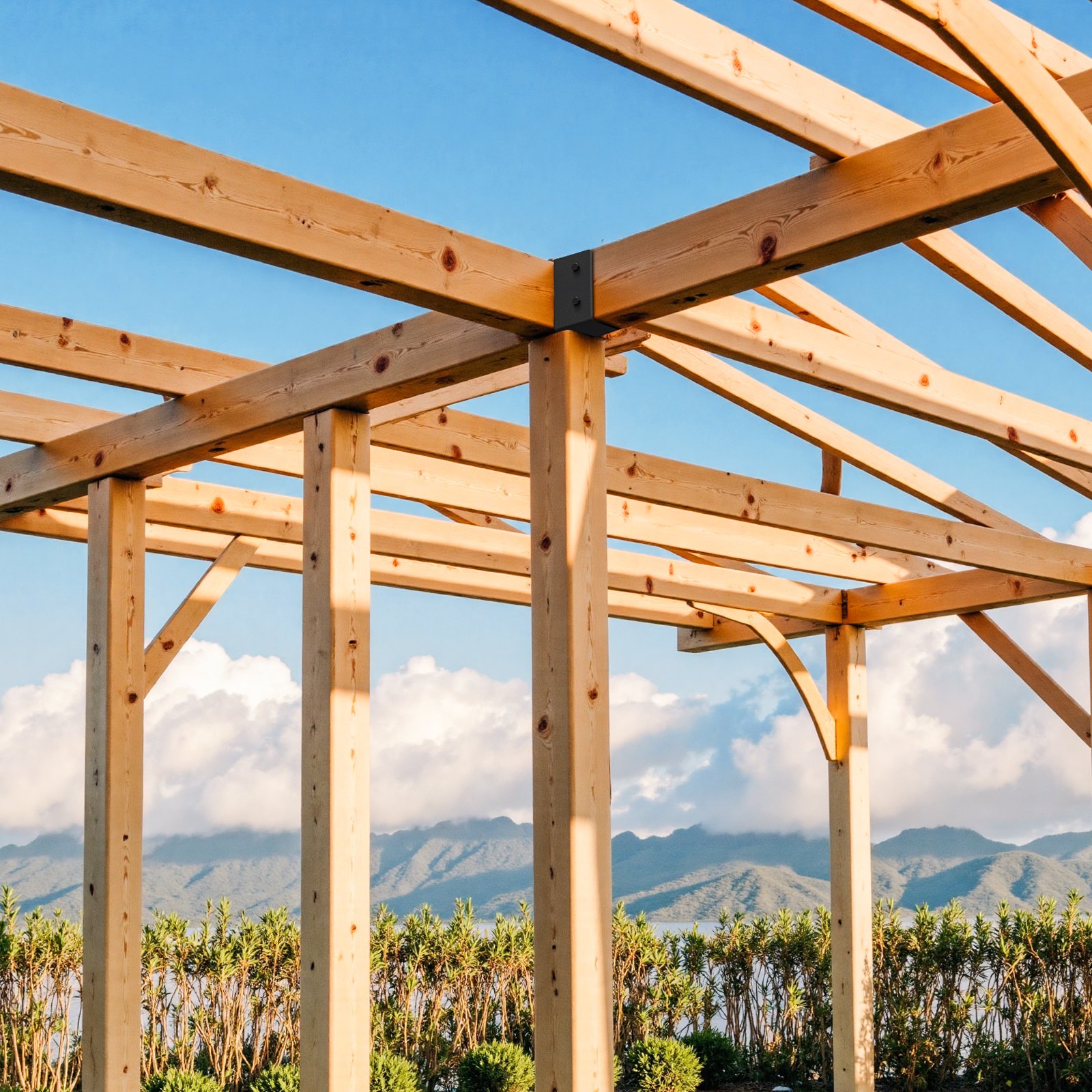 VEVOR Staffa per Travetti Scomparsa, a Flangia Nascosta per Esterni 51 x 46,5 x 94 mm con Viti, Staffa Leggeri in Acciaio per Travi da 49 x 92 mm, Altalena, Recinzione, Scivoli in Legno, 12 Pezzi