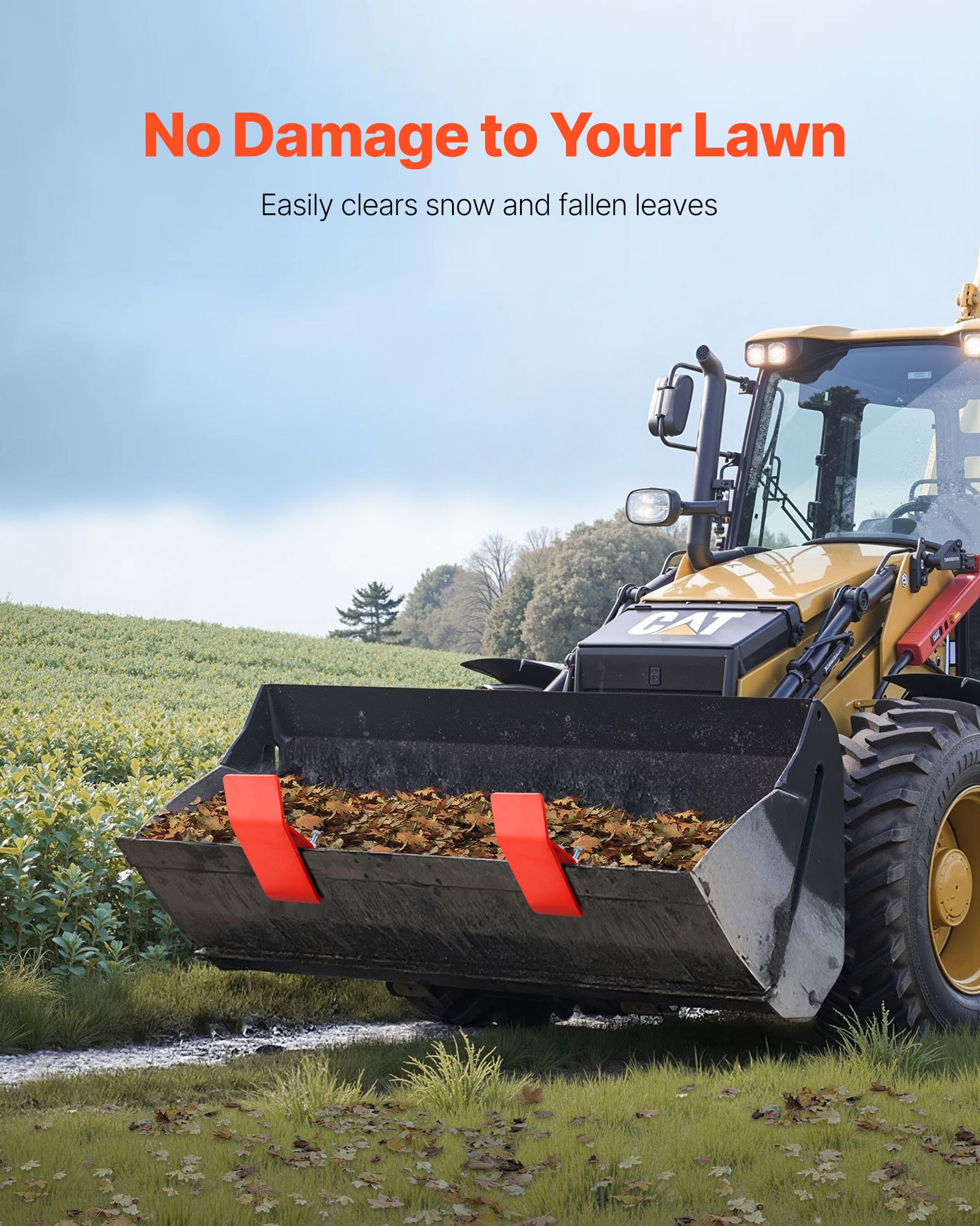 VEVOR Protezione per Benna Trattore, 2 pezzi, Protezione per Bordi della Benna in Acciaio Dispositivo Antiscivolo con Dadi, Bulloni a Doppia Testa Esagonale per Rimozione Neve, Spargimento Ghiaia