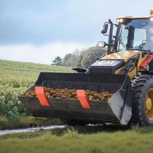 VEVOR Protezione per Benna Trattore, 2 pezzi, Protezione per Bordi della Benna in Acciaio Antiscivolo con Dadi, Bulloni a Doppia Testa Esagonale per Rimozione Neve, Spargimento Ghiaia, Arancione