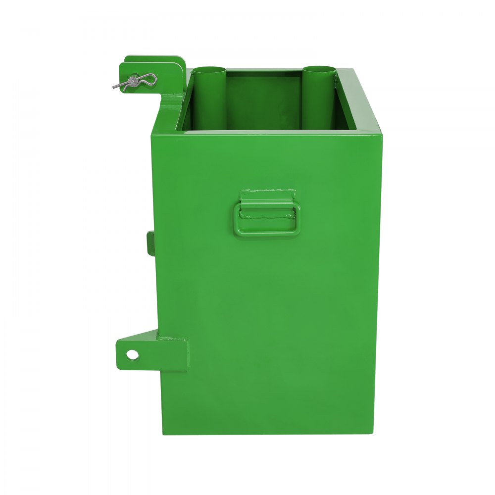 VEVOR Cassetta di Zavorra a 3 Punti per Trattore Categoria 1, Zavorra Capacità di Carico max. 363 kg per Ricevitore con Attacco 50,8 mm, Zavorra Contrappeso in Acciaio per Caricatori, Trattori, Verde