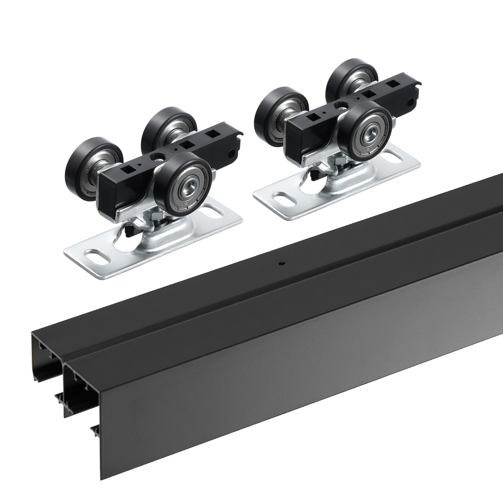 VEVOR Kit Ferramenta per Porta Scorrevole Bypass, 1219 mm, Resistente, in Lega di Alluminio, per Porta Scorrevole dell'Armadio con Tiranti a Dita, per Sistema a 2 Porte, per Spessori Porta 35-45 mm