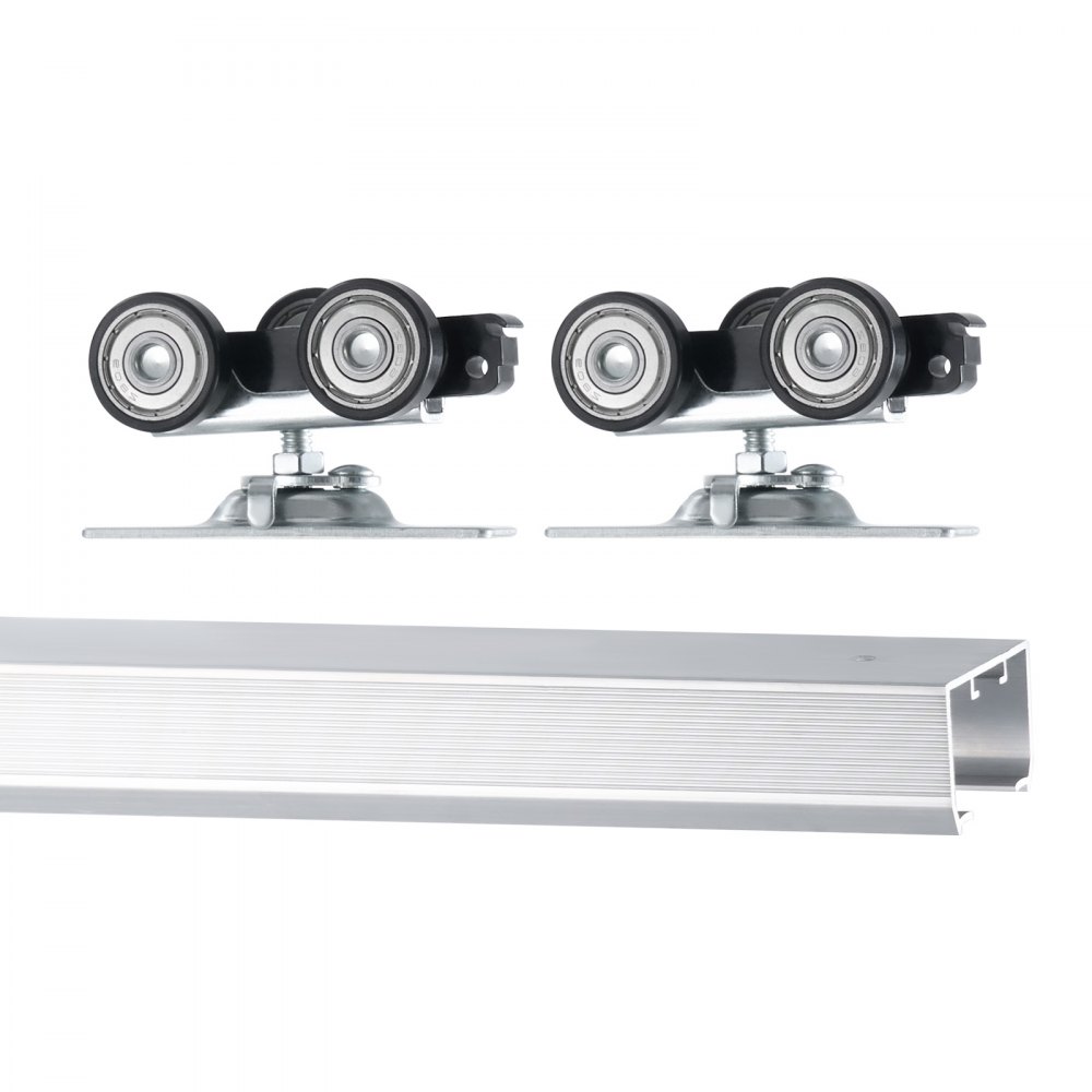 VEVOR Kit di Binari per Porte Scorrevoli a Scomparsa, per Impieghi Gravosi 1441 mm, Set di Binari e Ferramenta per Porte a Scomparsa di Qualità Commerciale per Porte Singole Larghe 610-762 mm