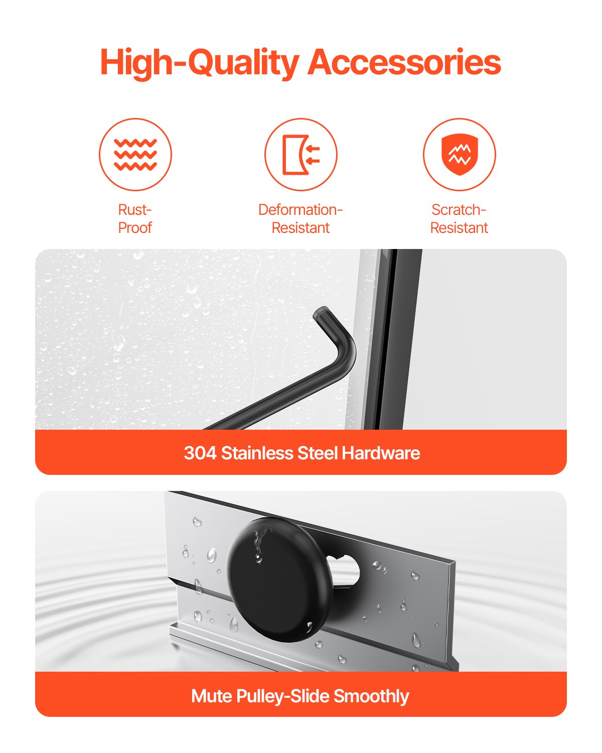 VEVOR Porta Doccia Scorrevole per Vasca da Bagno Doppia Semi-Senza Telaio, Porta Doccia Semi-Senza Telaio con Porta in Vetro Temperato, Maniglia in Acciaio Inox, Nero 1524 x 1524 mm