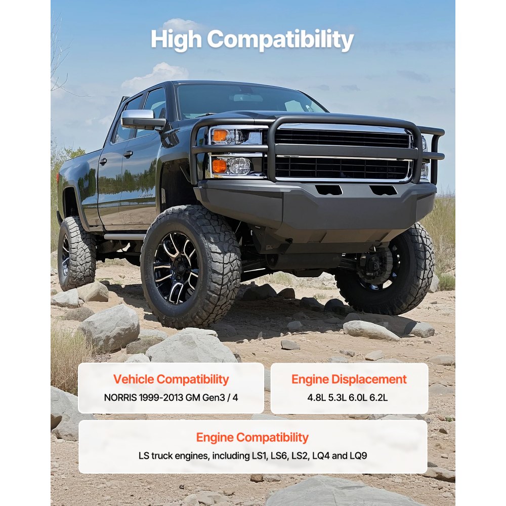 VEVOR Kit Albero a Camme, Set 9 PZ, Guarnizione di Distribuzione, Aste, Molle e Paraoli, per Camion GM Gen3/4 Norris dal 1999 al 2013, per Motori LS1, LS2, LS6, LQ4, LQ9, OE 12625437 E1840P E-1840-P