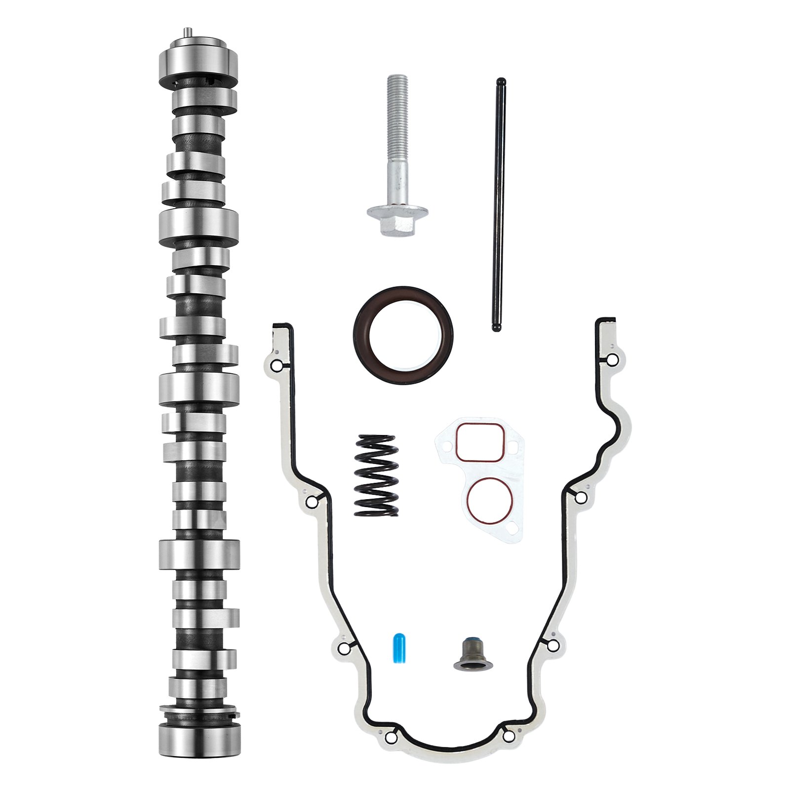 VEVOR Kit Albero a Camme LS, Set 9 Pezzi, Guarnizione di Distribuzione, Aste, Molle e Paraoli, Camion GM Gen3/4 Norris dal 1999 al 2013, per Motori LS da 4,8 L 5,3 L 6,0 L 6,2 L OE 12625437 SP011-16