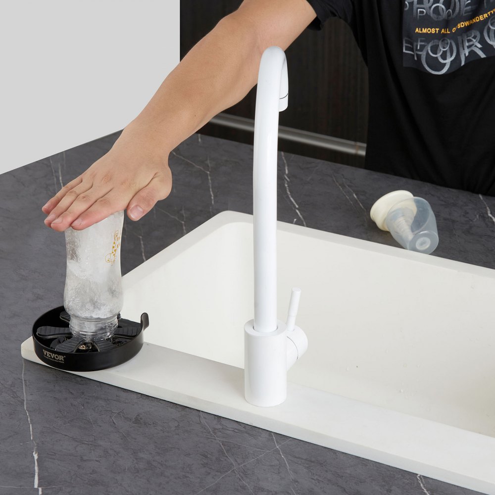 VEVOR Sciacquatrice per Bicchieri Sciacquatrice per Tazze 10 Fori Spruzzatura Girevole a 360° in Acciaio Inox