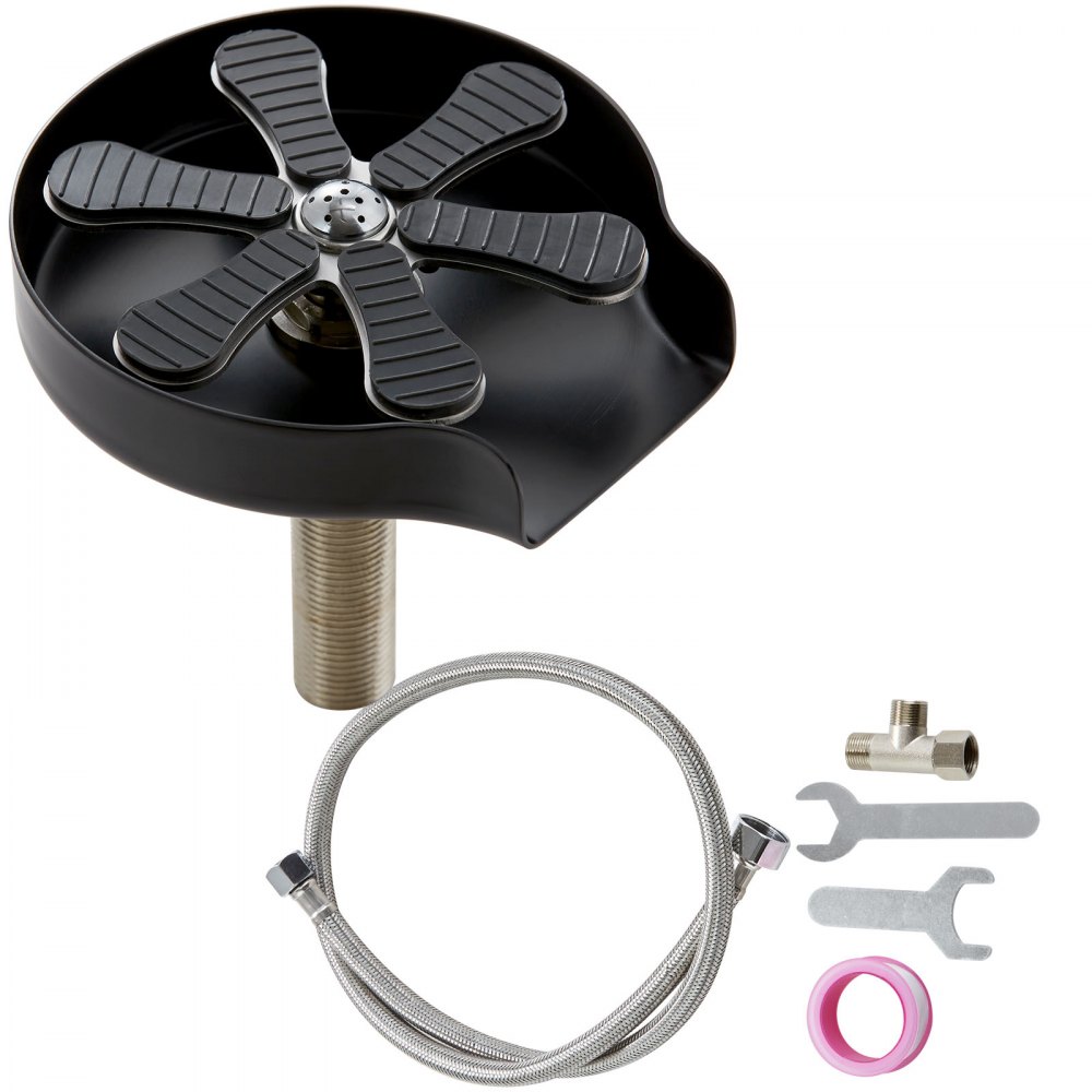 VEVOR Sciacquatrice per Bicchieri Sciacquatrice per Tazze 10 Fori Spruzzatura Girevole a 360° in Acciaio Inox
