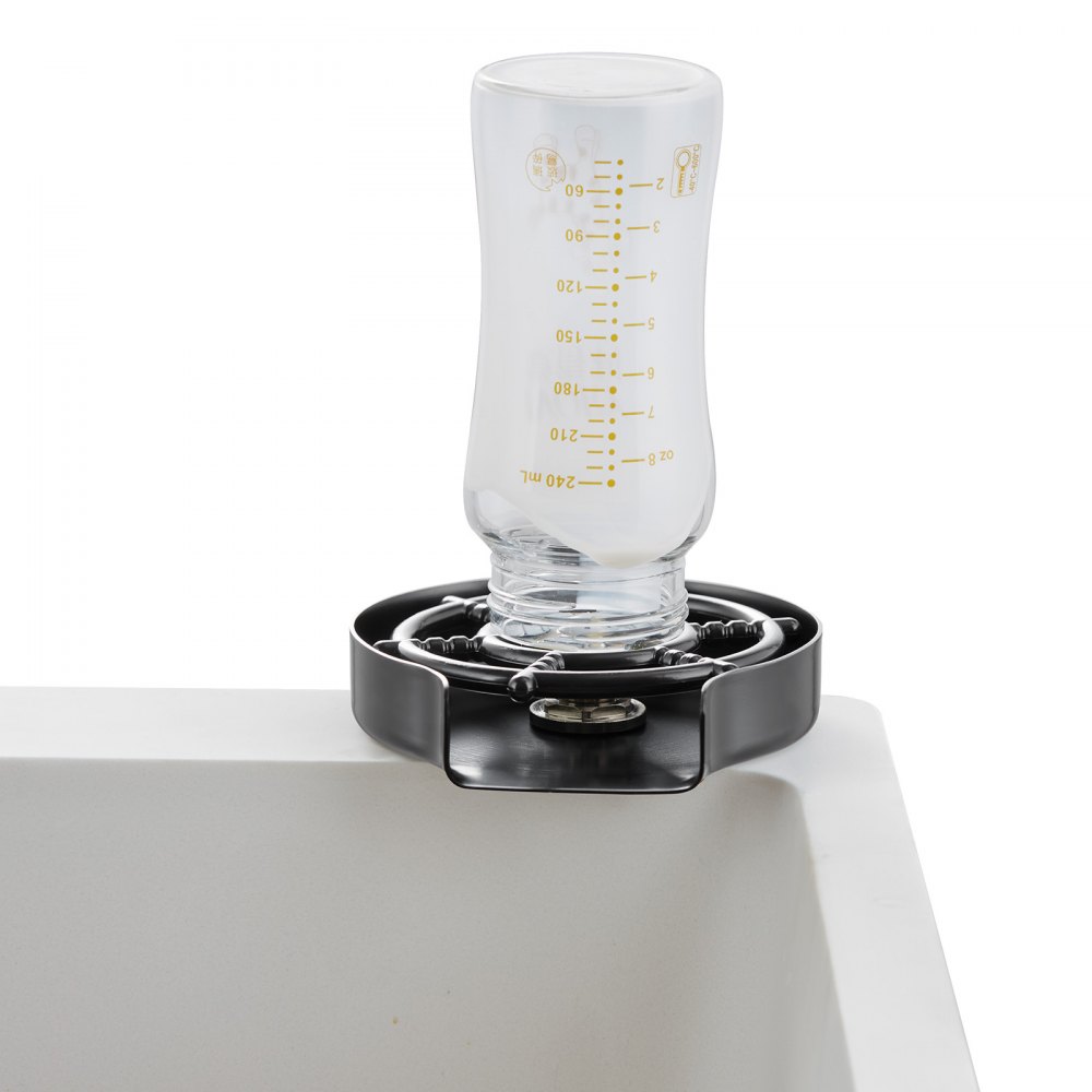 VEVOR Sciacquatrice per Bicchieri Rondella in Acciaio Inossidabile Girevole a 10 Fori a 360° Portabicchieri in ABS