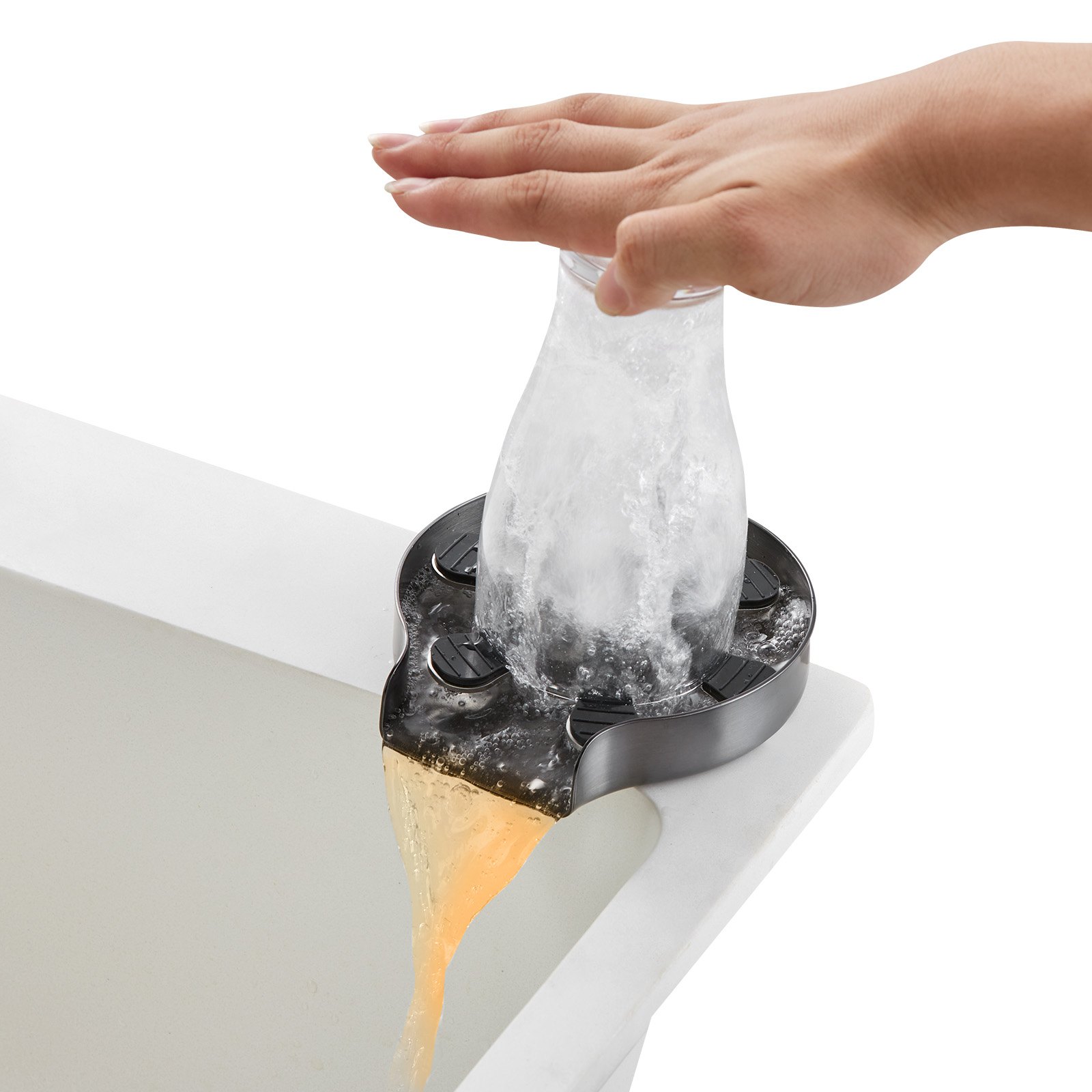 VEVOR Sciacquatrice per Bicchieri Sciacquatrice per Tazze 10 Fori Spruzzatura Girevole a 360° in Acciaio Inox