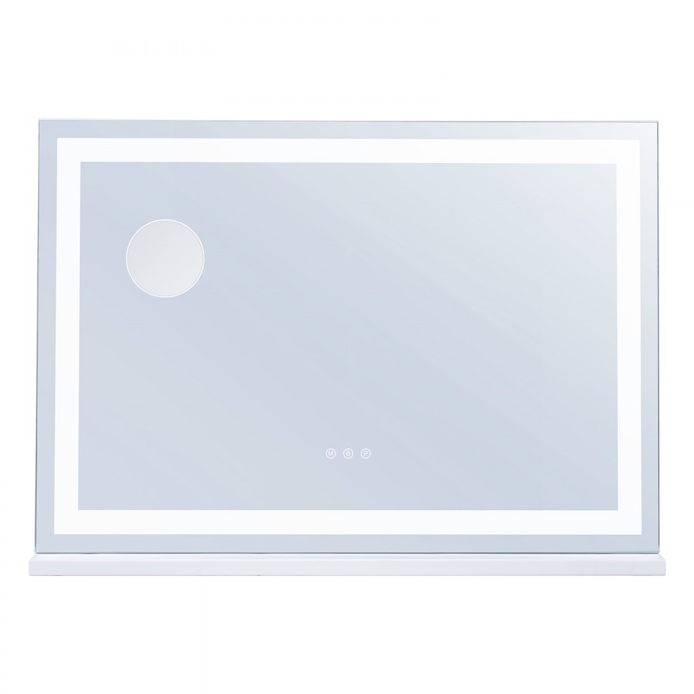 VEVOR Specchio per Trucco con Lampadine LED Porta USB Specchio per Trucco 3 Modalità di Illuminazione a Colori con Specchio Ingranditore 5X Rimovibile Controllo a Tocco Rotazione a 360° 797x547mm