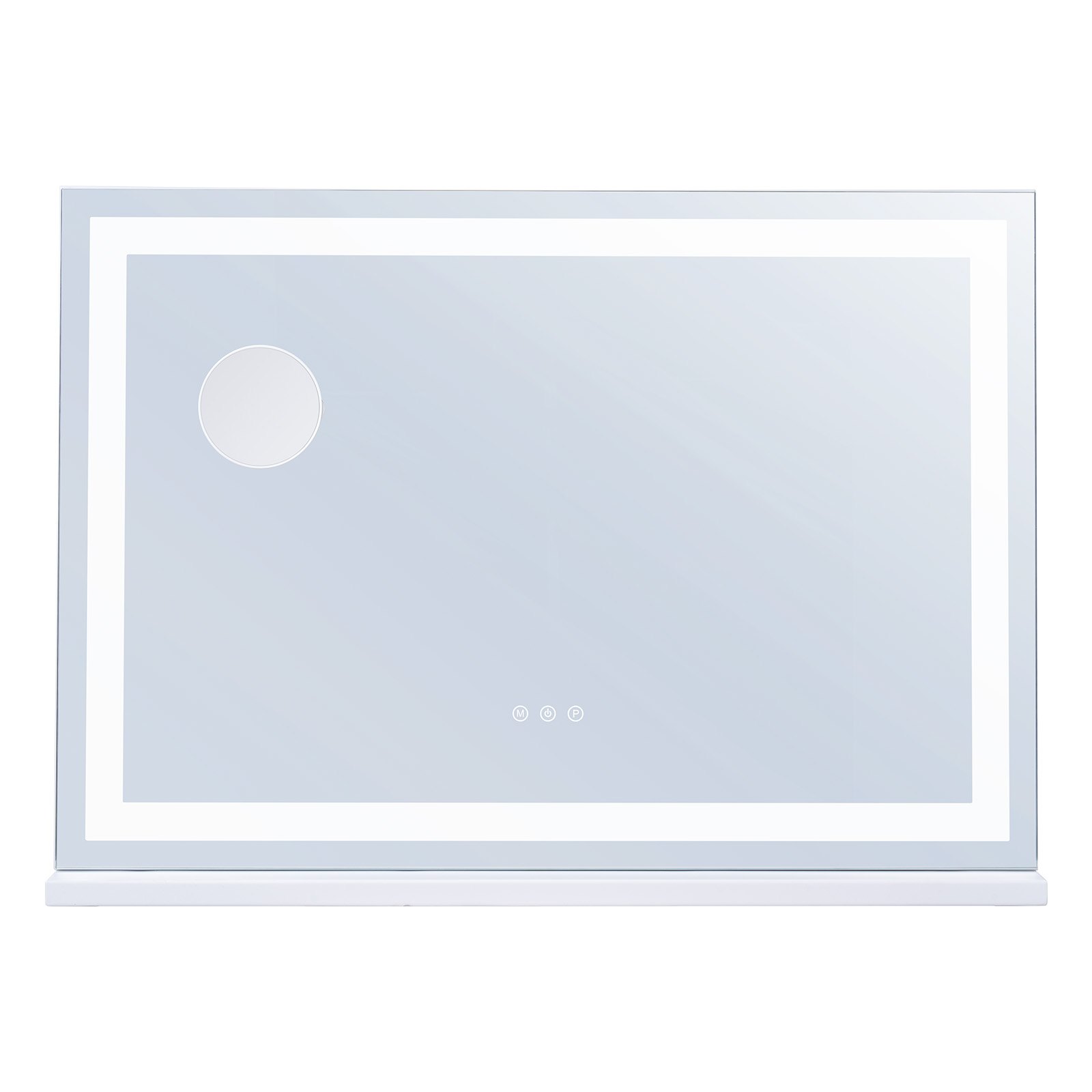 VEVOR Specchio per Trucco con Lampadine LED Porta USB Specchio per Trucco 3 Modalità di Illuminazione a Colori con Specchio Ingranditore 5X Rimovibile Controllo a Tocco Rotazione a 360° 797x547mm