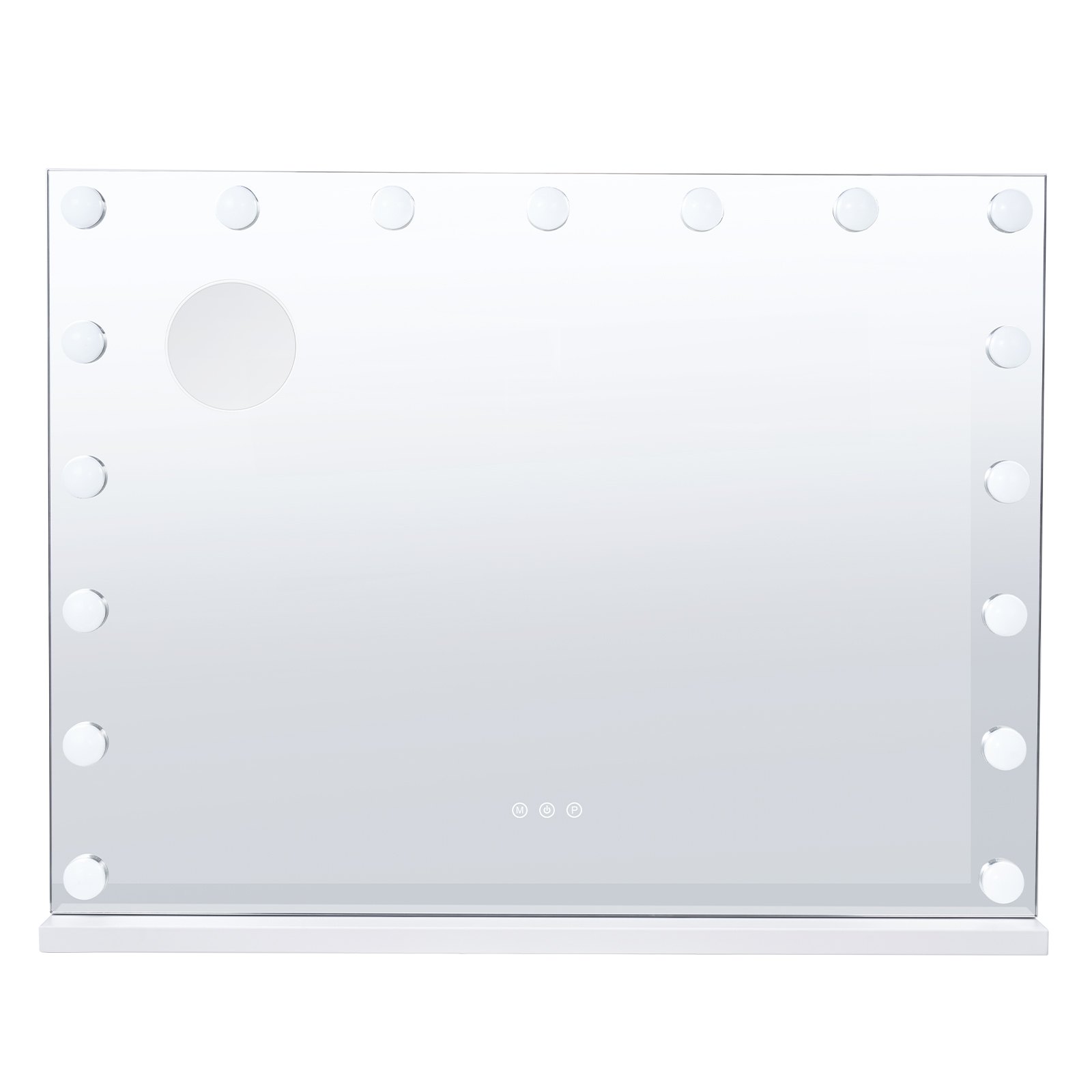 VEVOR Specchio per Trucco con USB Tipo C Lampadine LED Dimmerabile 3 Modalità di Illuminazione a Colori Specchio Ingranditore 5X Rimovibile Specchio Controllo a Tocco Rotazione a 360°, 797x597mm