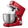 VEVOR Impastatrice Robot da Cucina Ciotola 5L e 4L 3 Velocità 1000W Rosso Ciotola in Acciaio Inox 304, Testa Inclinabile, Paraspruzzi, Mix Planetario da Banco, Gancio Impastatore, Frusta, Sbattitore
