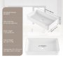VEVOR Lavandino da Appoggio Rettangolare, 61 x 35 cm per il Bagno, Lavabo da Appoggio in Ceramica Bianca Sopra il Piano, Stile Moderno, Luminoso ed Elegante, per Bagno, Hotel, Toilette, Camper
