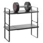 VEVOR Adjustable Standing Spice Rack, 2 Tiers, Large Capacity Kitchen Shelf, Stackable Countertop Organizer, Pantry Organizer for Kitchen, Bathroom, Office, Black