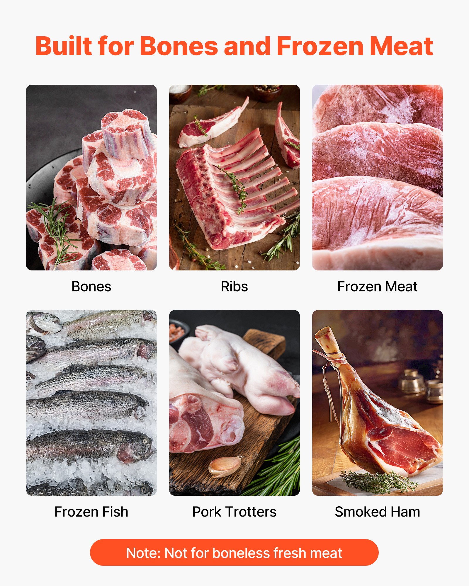 VEVOR Segaossa a Nastro Elettrica Commerciale per Carne 650W, Banco da Lavoro 315x460mm, Macchina per Tagliare Ossa da Banco Taglierina per Carne con Lama per Costolette di Maiale Uso Commerciale