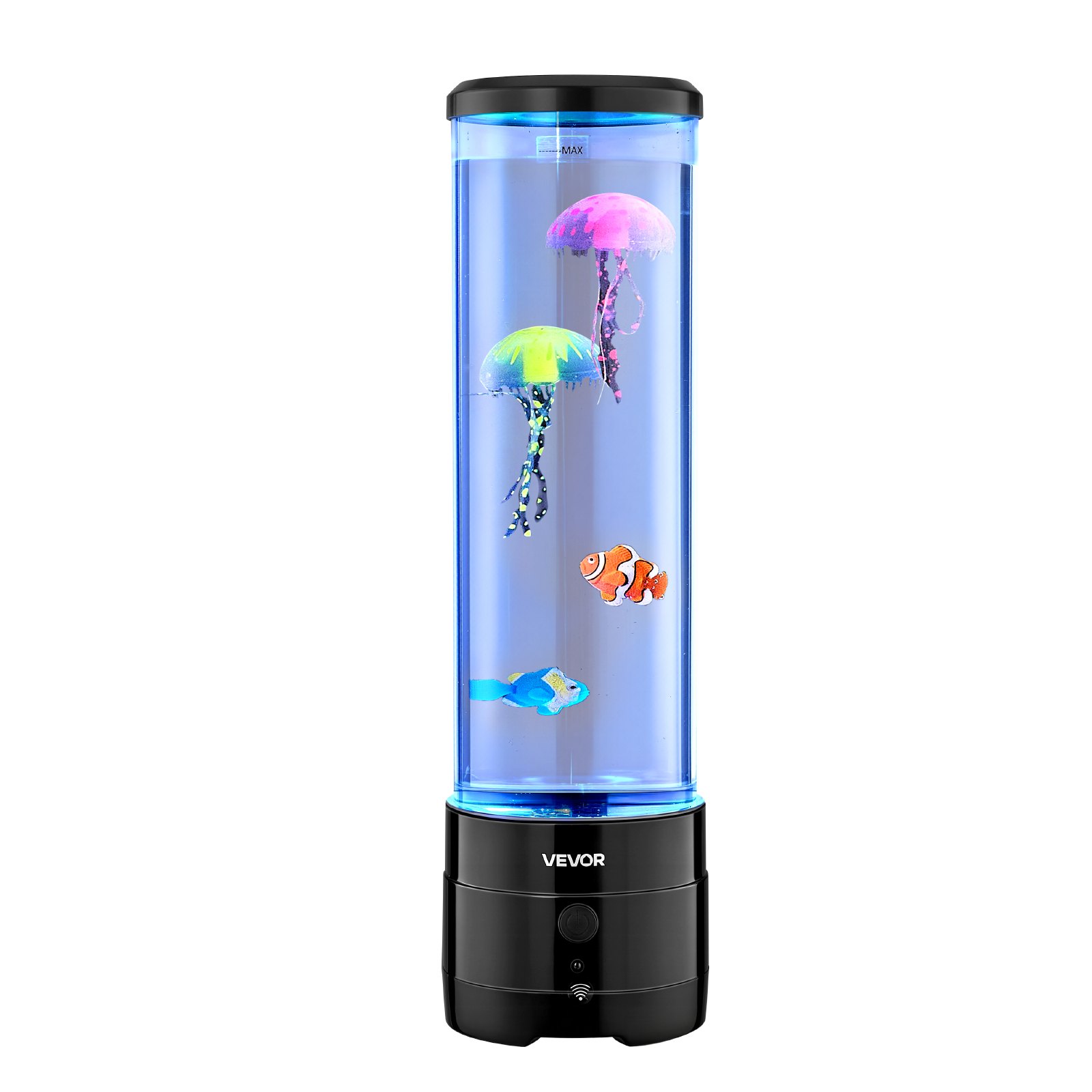 VEVOR Sensory Bubble Tube Lamp, 16 Color Changing Light Effects, Water Fish Lamp with Built-in Bluetooth Speaker & White Noise, Fake Aquarium Tank Night Light for Bedroom Living Room Home Decor