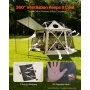 VEVOR Tendone Pieghevole Gazebo da Giardino a 13 Lati, da 3,6 x 3,6 m con Parte Superiore Rimovibile e Borsa per il Trasporto, Montaggio Rapido, Riparo dal Sole Fino a 10 Persone, Beige
