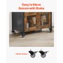 VEVOR Coffee Bar Cabinet 61 x 36 x 70.5 cm Country Style Coffee Bar Cabinet with 4-Tier Storage, Movable Coffee Bar Table with Wheels & Mesh Door, Sideboard Buffet Cabinet for Kitchen Entrance Area