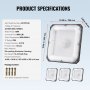 VEVOR 4 Pezzi di Luce a LED per Pensiline, 80 W, IP65, Luci per Pensiline Commerciali Industriali, per Esterni Montaggio in Superficie, Illuminazione da Soffitto per Magazzino, Garage, Negozio 256 mm