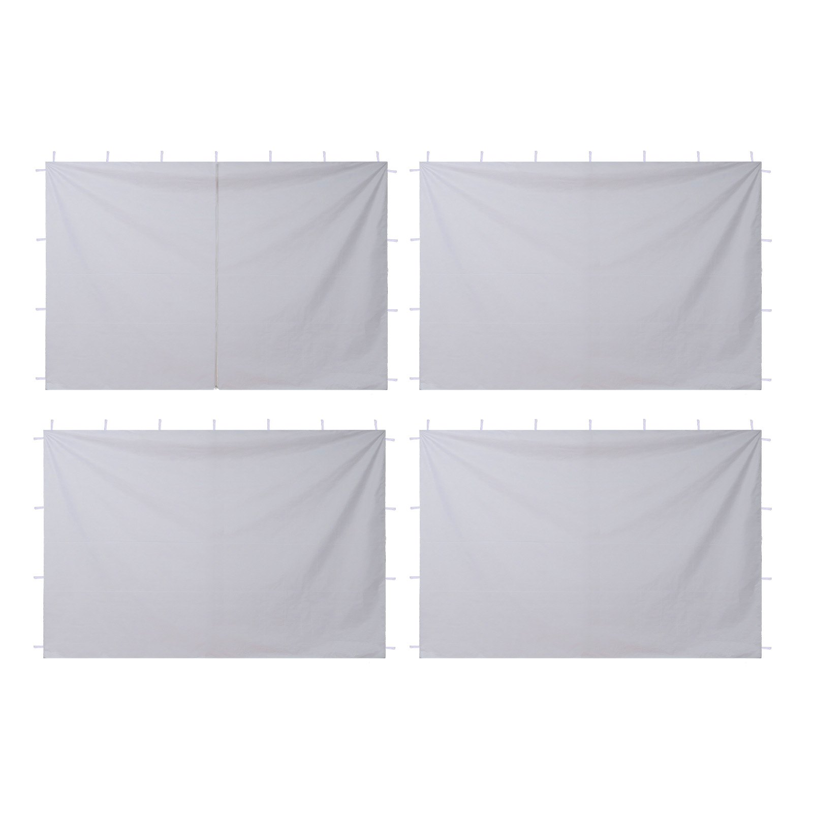 VEVOR Tenda Laterale per Gazebo da Giardino da 3 x 3 m, con Strato Impermeabile e di Protezione dalla Luce Solare per Tende per Eventi all'Aperto, Campeggio, Solo 4 Pareti Laterali, Bianco