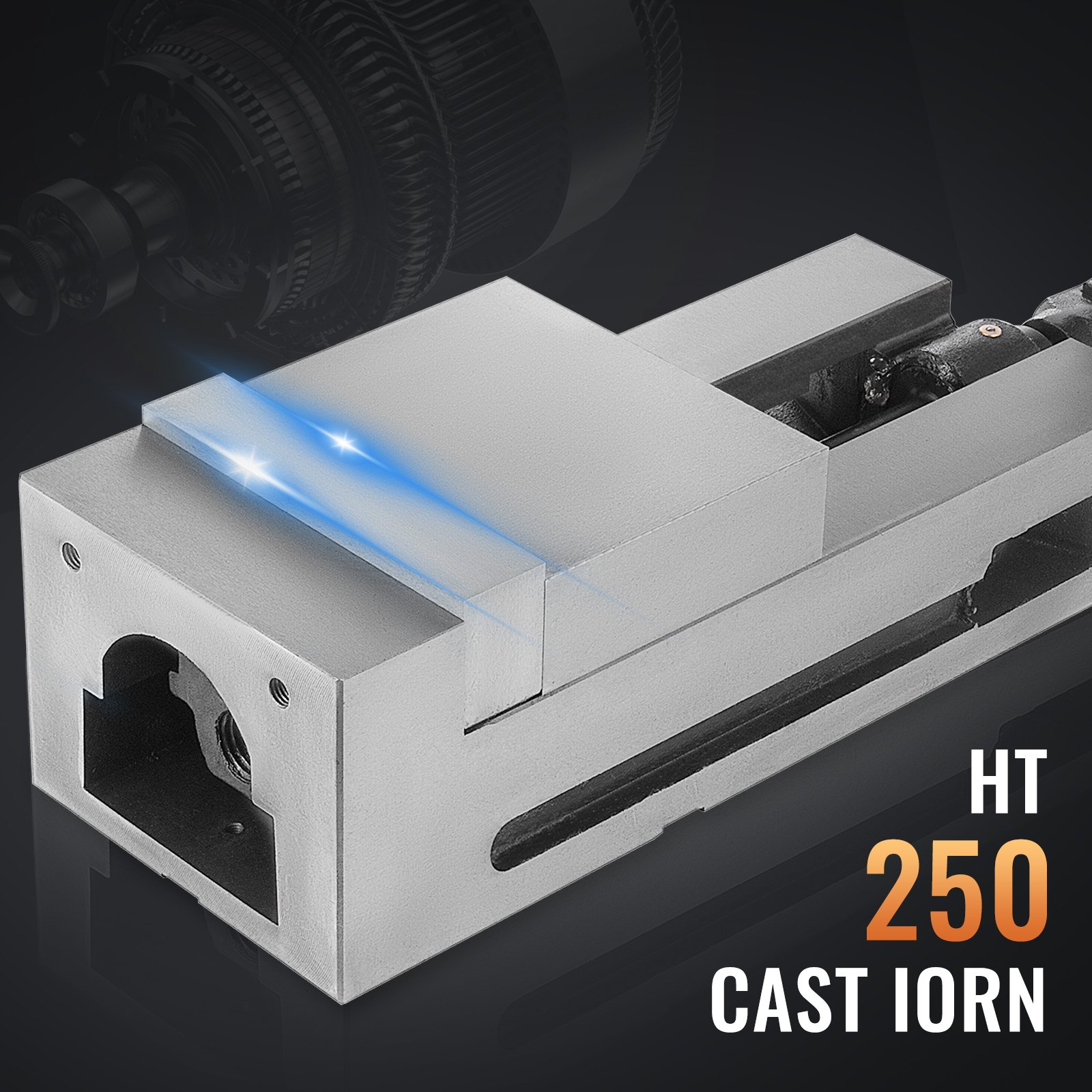 VEVOR Morsa da Banco ad Alta Precisione Morsa da 6 Pollici Larghezza Ganascia CNC, Larghezza ganasce max. 150 mm Forza di Chiusura max. 29 KN