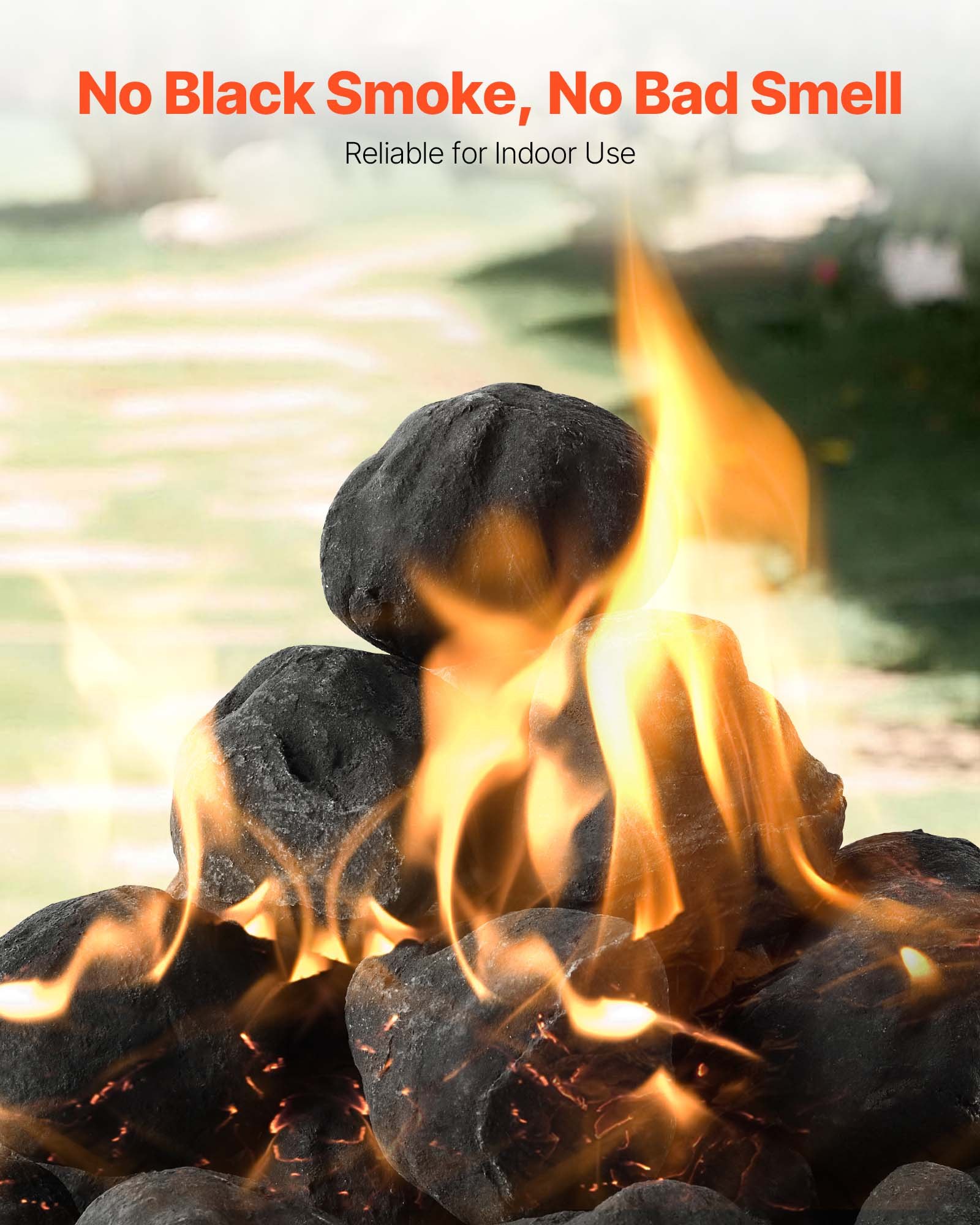 VEVOR Lava Rocks, 30.48-50.8 mm 25 Pcs Fire Stones Lava Rocks For Fire Pit, Reusable Fire Pit Stones Indoor & Outdoor Use,Decorative Firepit Stone for Propane/Gas Fireplace,Stove, Courtyard,Camping