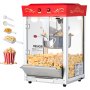 VEVOR Macchina per Popcorn, Bollitore in Acciaio Inox da 0,2 kg, 800 W, 48 Tazze per Dose, Stile Cinema, con Controllo a 2 Pulsanti, con Parete in Vetro, 1 Misurino, 3 Cucchiai, Rosso